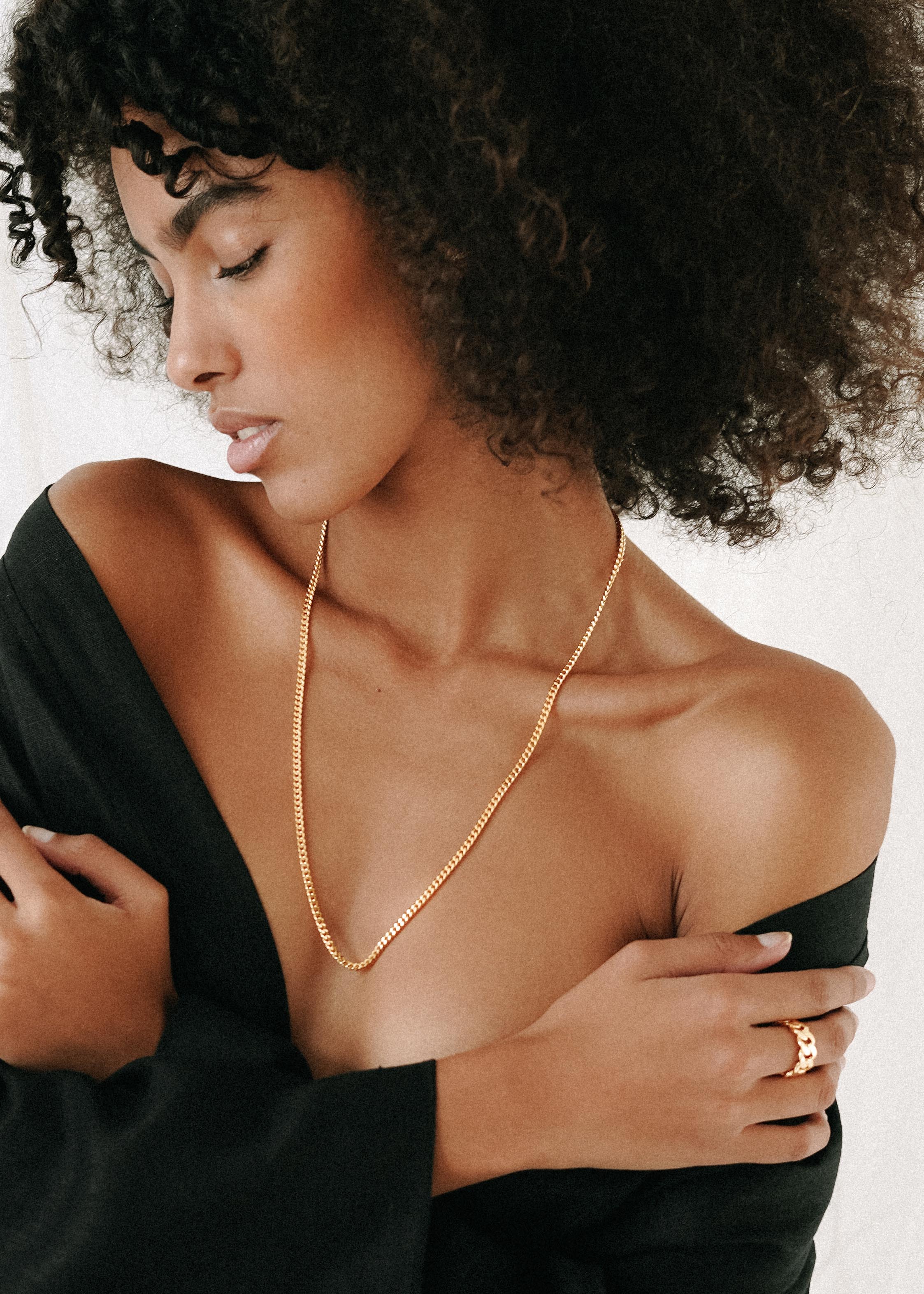 Flat Curb Chain SMALL Gold