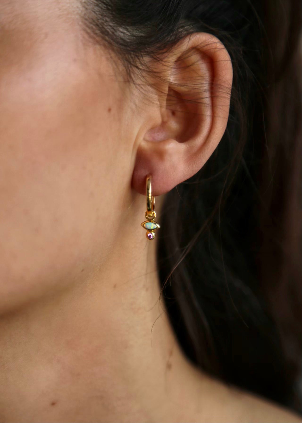 Opal Rose Earring Charm