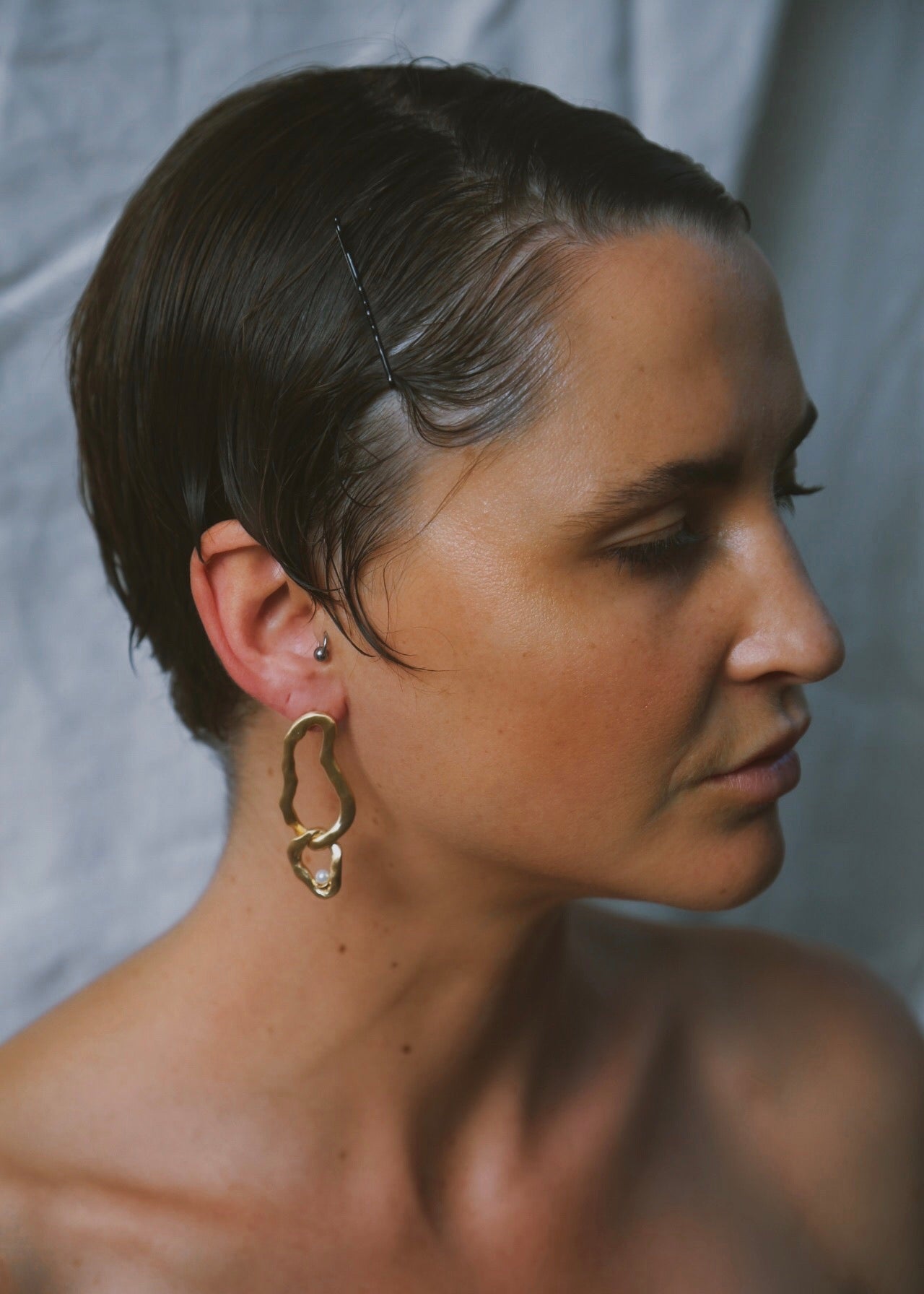 Chain Pearl Earrings