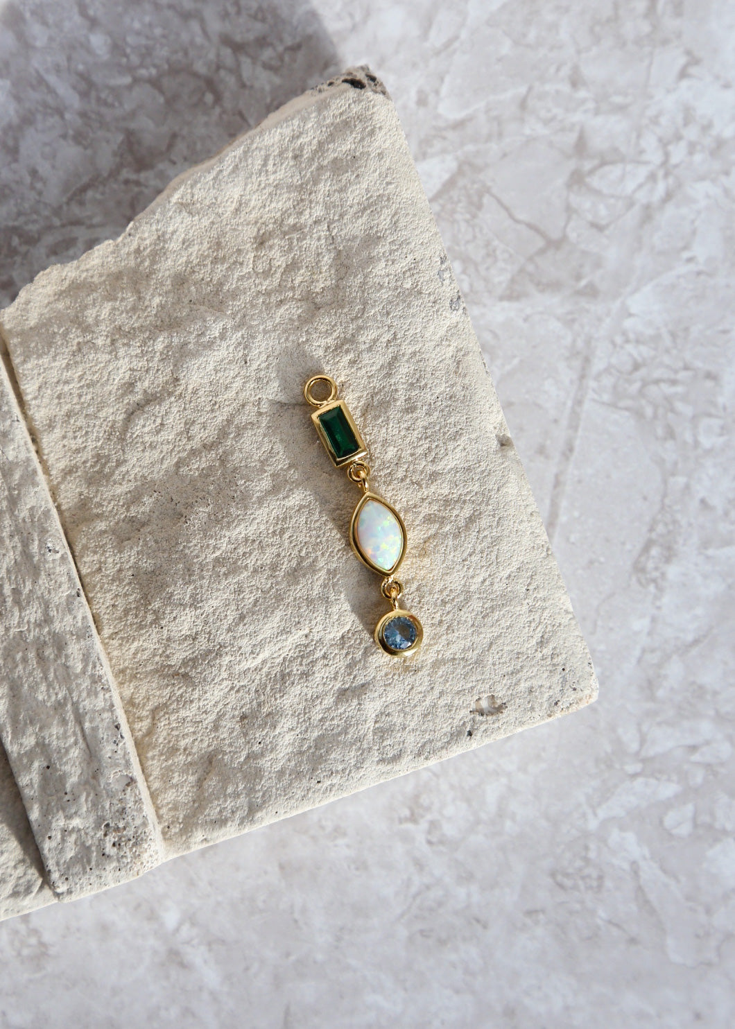 Opal/Tourmaline Drop Charm