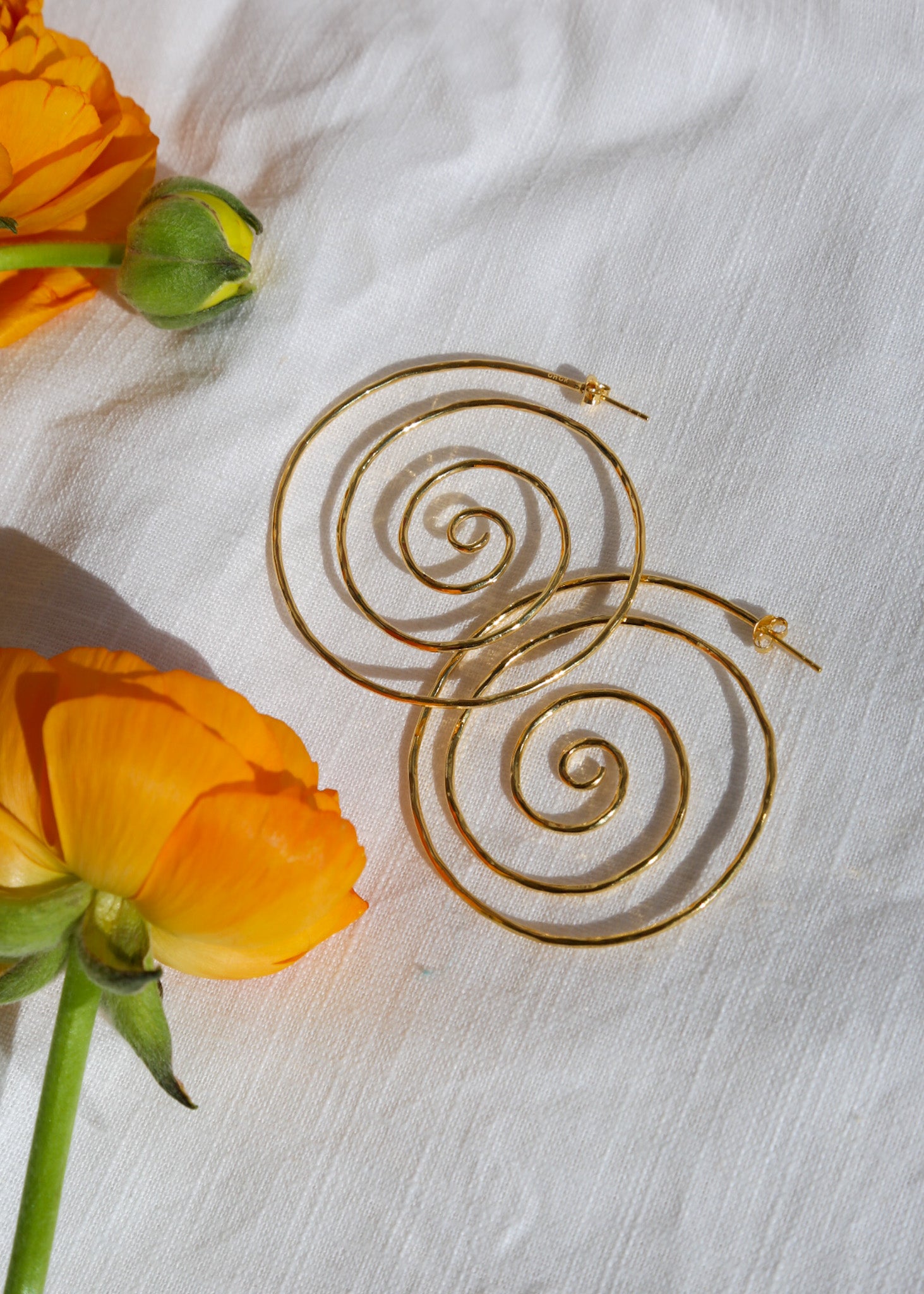 Spiral Hoop Earrings with Tapered Baguette Diamonds – ARTEMER
