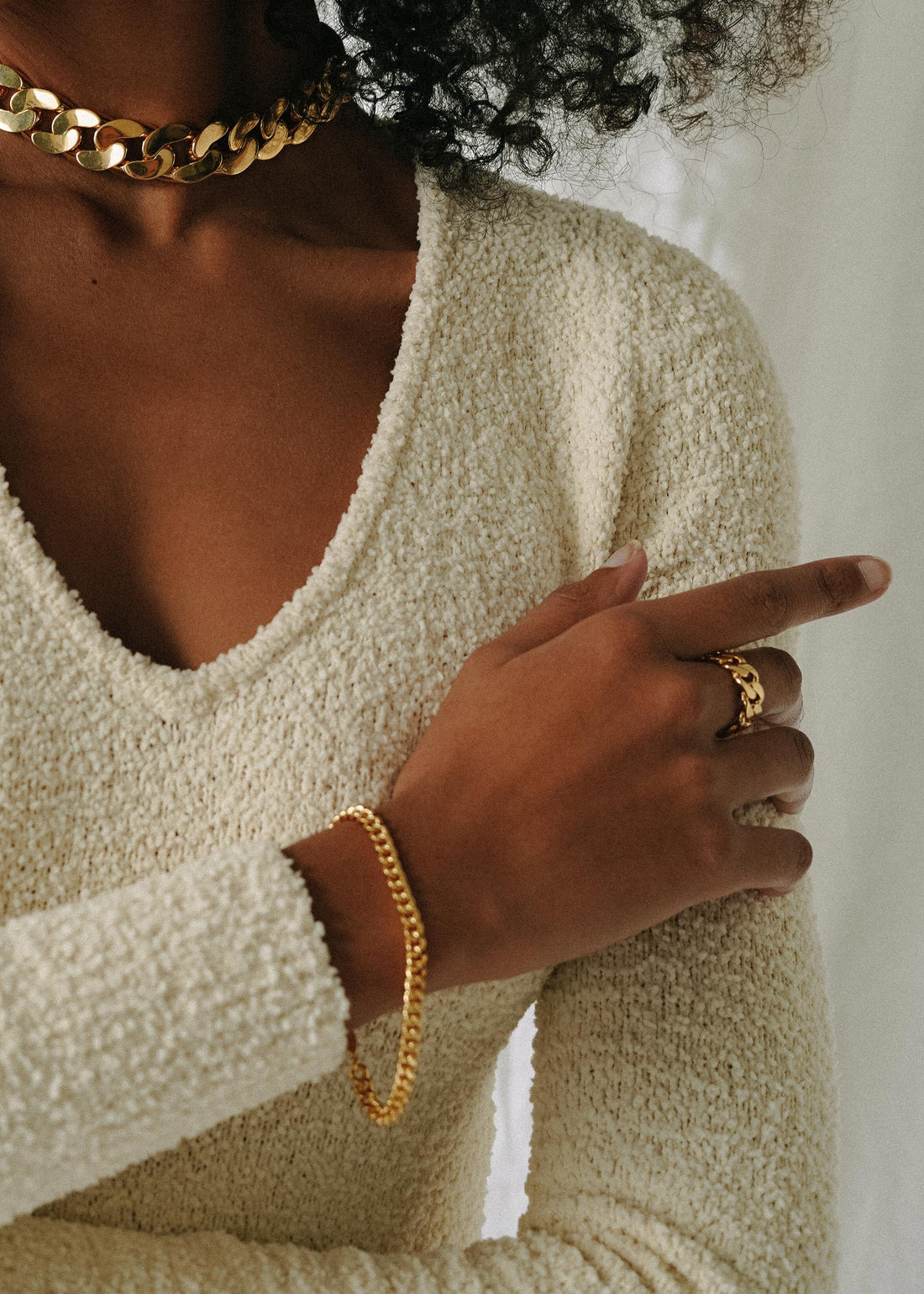 Flat Curb Chain Bracelet Gold