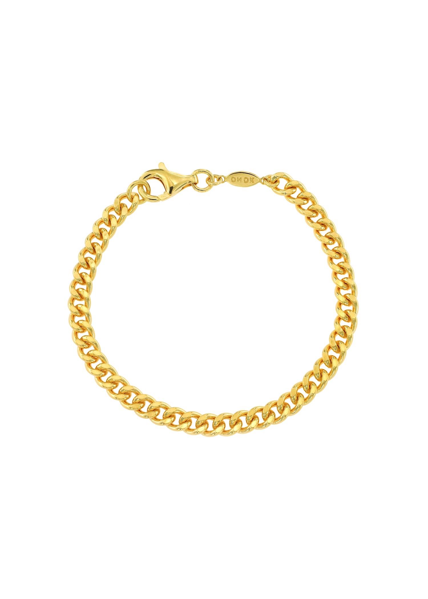 Flat Curb Chain Bracelet Gold