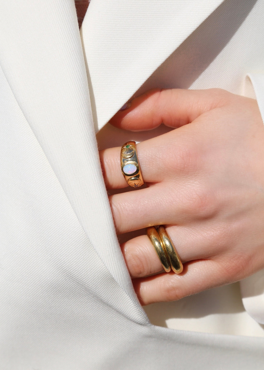 Moon & Stars Band Ring
