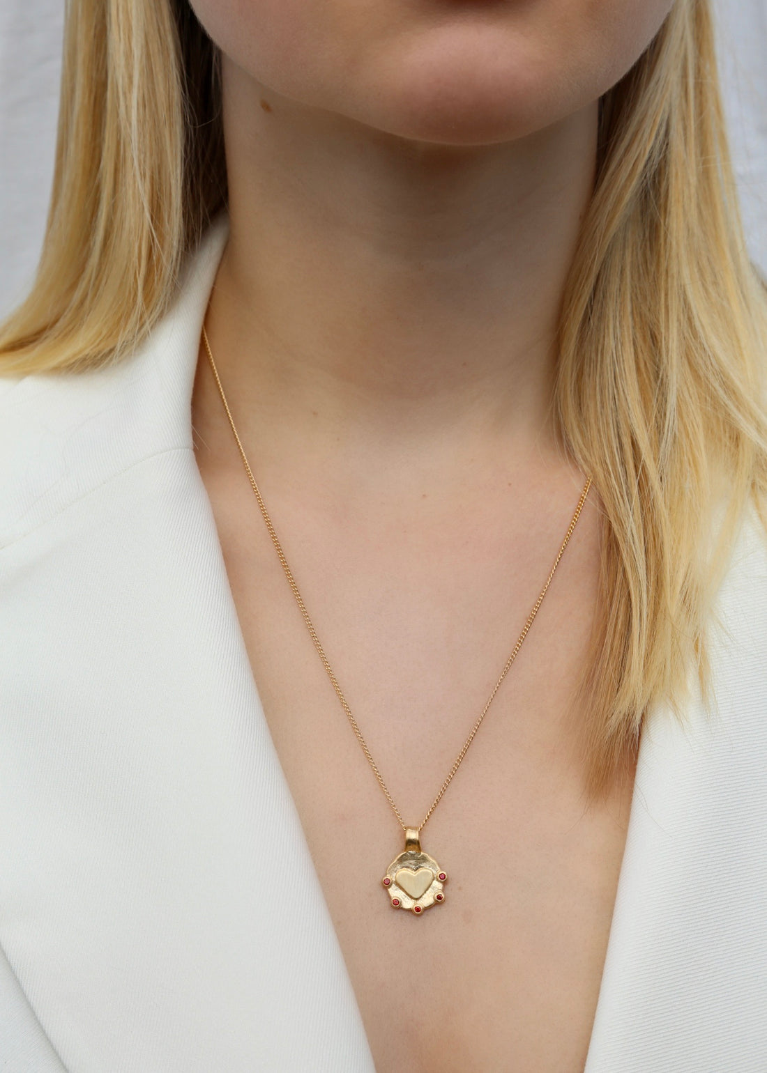 Heart & Garnet Stone Pendant