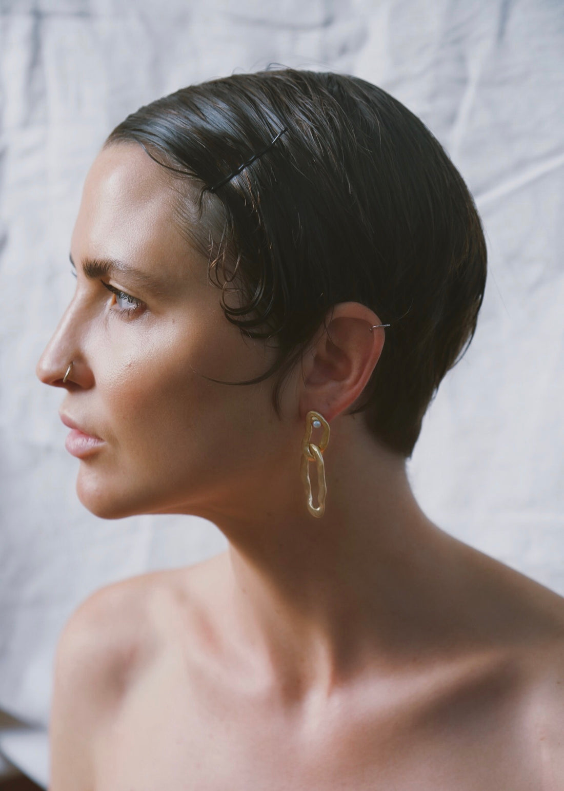 Chain Pearl Earrings