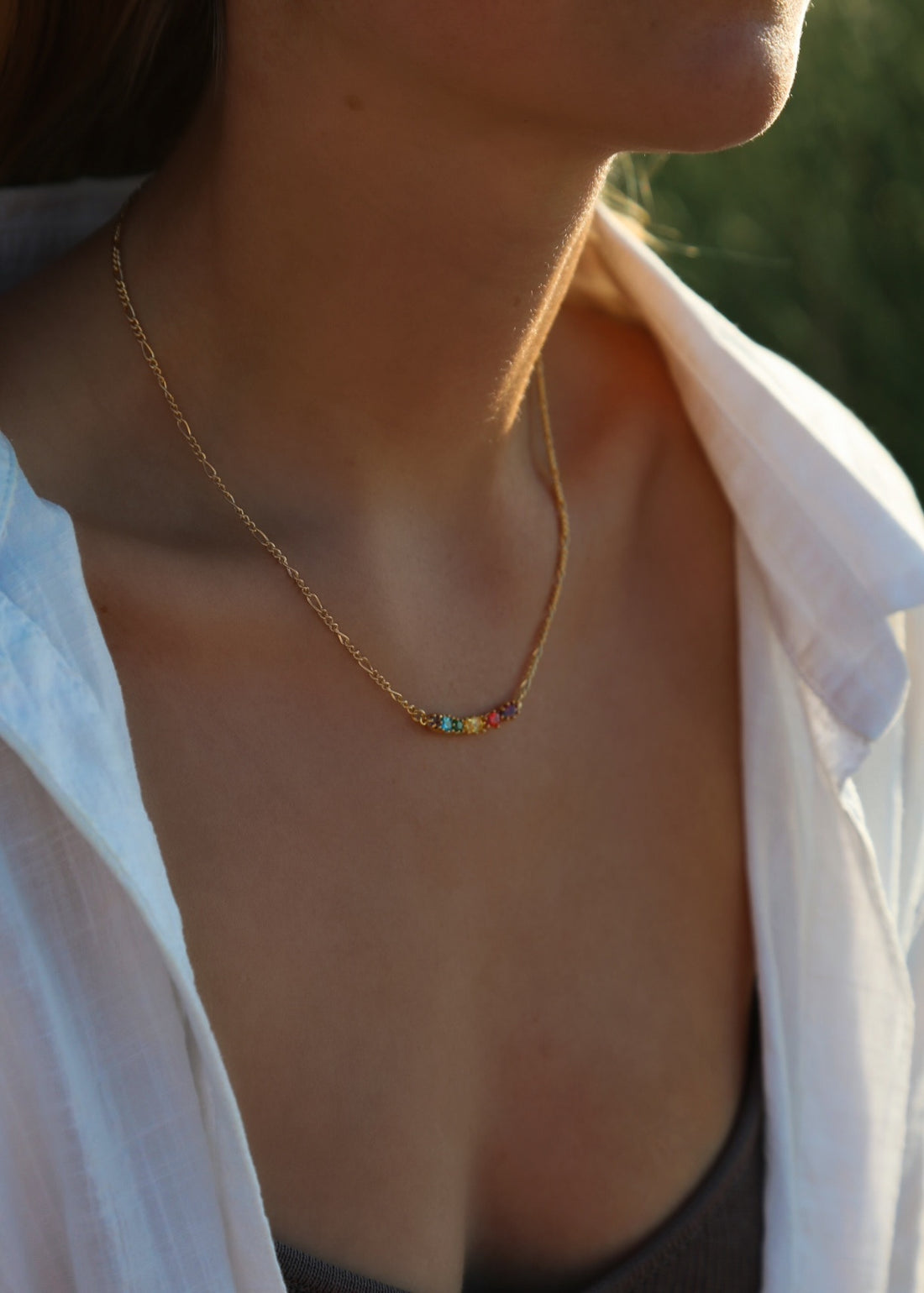 Rainbow Figaro Necklace